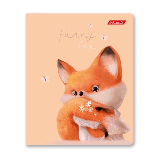 Тетрадь ученическая общая, глянцевая ламинация, A5+ 48 л. на скобе 65 г/м², белизна 100%, 10 шт, клетка в термоусадочной пленке, 000740 Забавный лис, Светоч 48ТЕТк-004