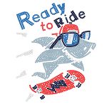 Алмазная (кристальная) мозаика Фрея ALBP-317, постер Акула на скейте, 20х20 см