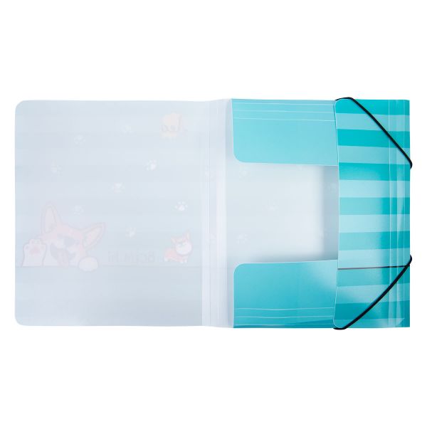 Папка на резинке A4 LRF-06 450 мкм 35 мм, песок, 5 шт, 04-Корги, Лео LRF-06