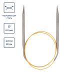 Спицы круговые ⌀6.0 мм, 80 см, с металлическим тросиком, Alpina SIL-80