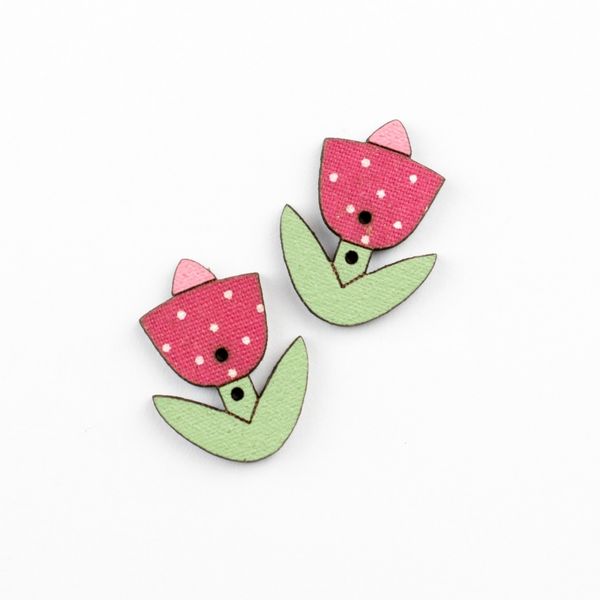 Украшения декоративные пуговицы (тюльпаны), Aurora, 1 шт, AU-B49882