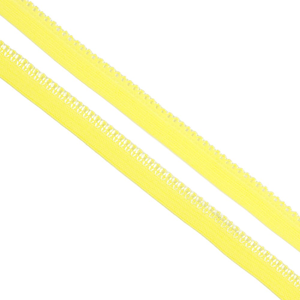 Резинка бельевая (ажурная) 10 мм / 100 метров, F108 (12) пастельно-желтый