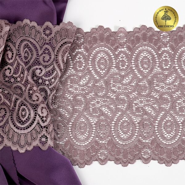 Кружево бельевое эластичное 180 мм / 3 метра, TBY.L1351, цв.620 морской туман