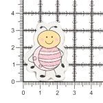 Декоративный стикер Пчелка 40 мм, розовый, 10 шт