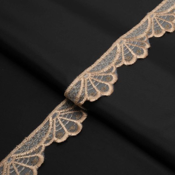 Кружево гипюр (плетёное) 30 мм / 13.7 метров, (интерьерное) бежевый, 3AR2334