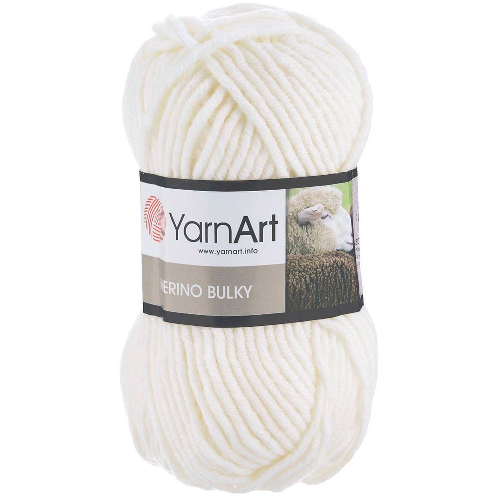 Пряжа YarnArt (ЯрнАрт) Merino Bulky / уп.5 мот. по 100 г, 100м, 501 белый