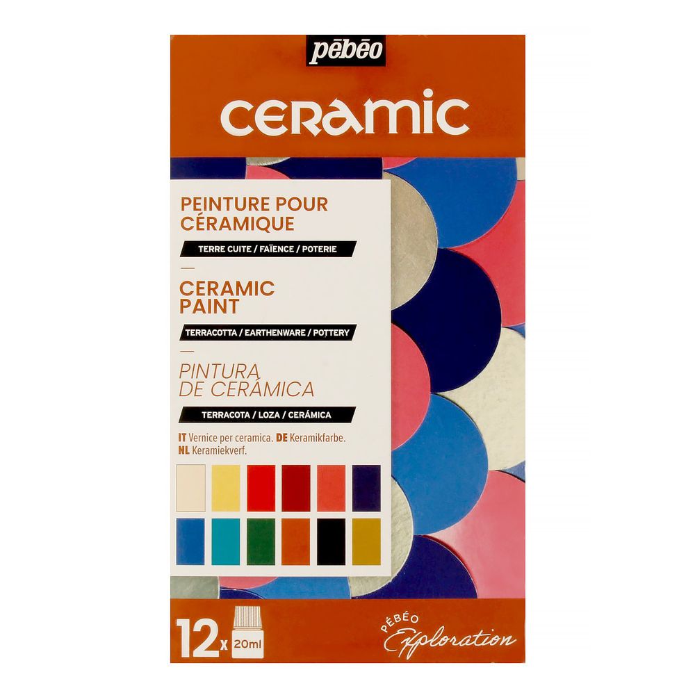 Набор красок Pebeo Ceramic Исследование по керамике и металлу 12 цв. 20 мл