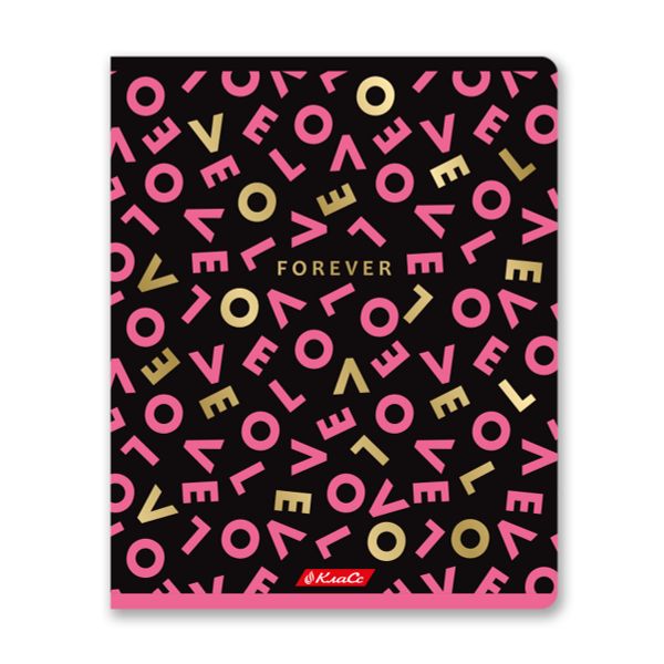 Тетрадь ученическая общая, тиснение фольгой A5+ 48 л. на скобе 65 г/м², белизна 100%, 10 шт, линия в термоусадочной пленке, 000311 My Love, Светоч 48ТСК5_6_3_2