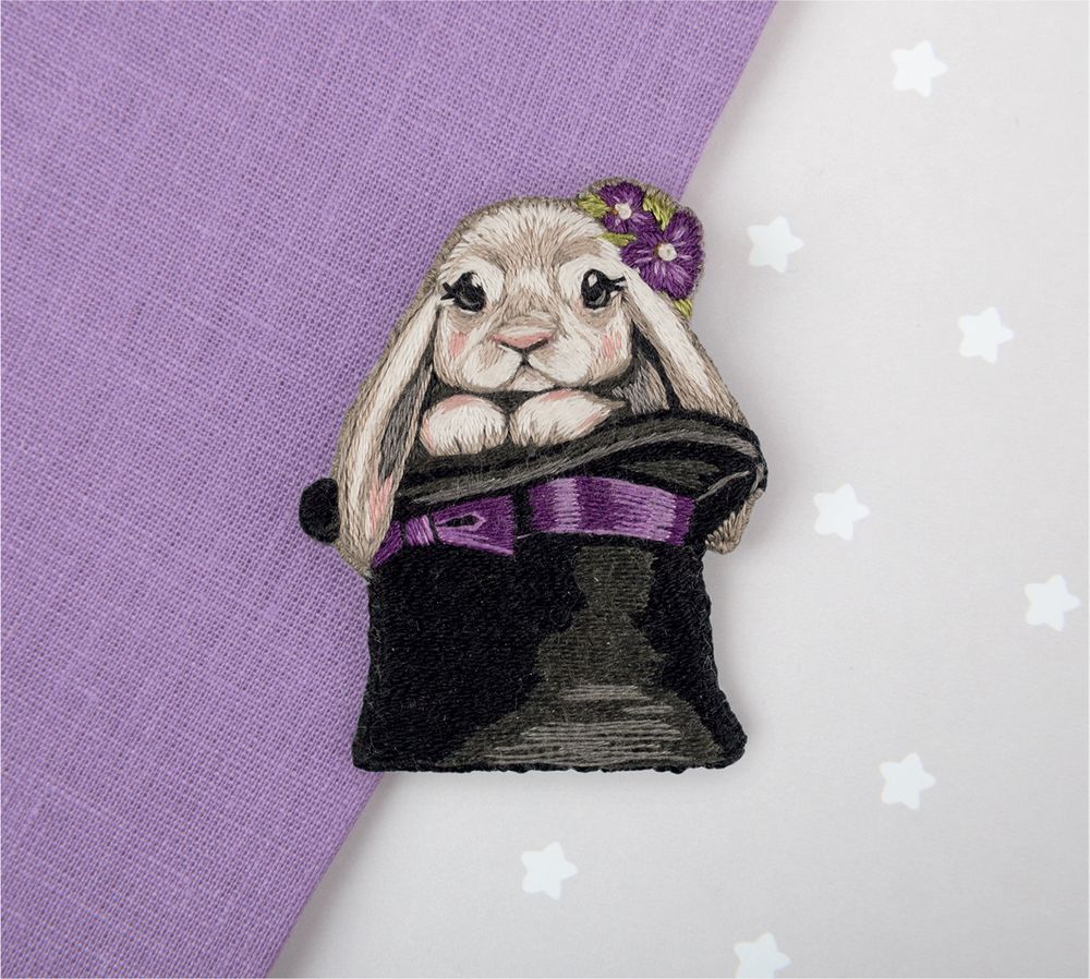 Набор для вышивания нитками Panna, Живая картина. брошь Малыш-фокусник, 6х5 см