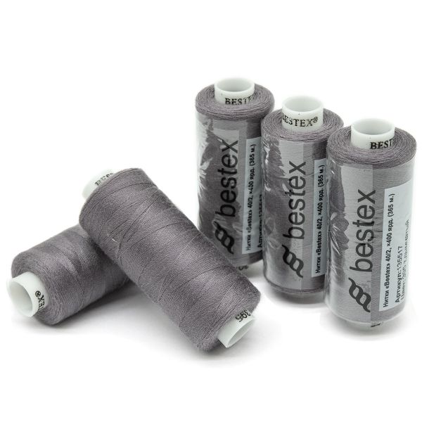 Нитки швейные бытовые Bestex 40/2, 365 м (400 ярд) / 10 кат., 395 бледно-лавандовый