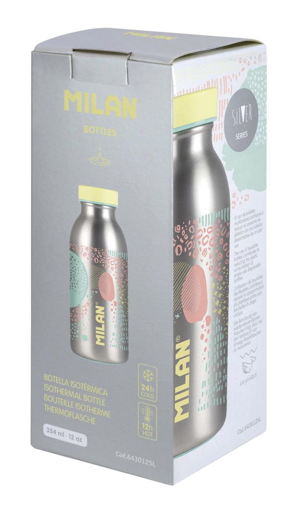 Бутылка металлическая для напитков Silver series 354 мл, желтый 643012SL, Milan