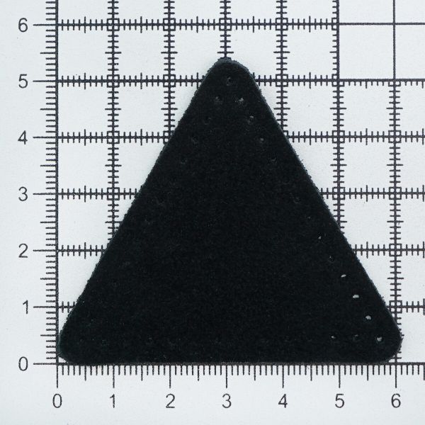 Заплатки пришивные из замши, треугольник равносторонний 6см с перфорацией, 2 шт, 100% кожа, 20 черный, 59116