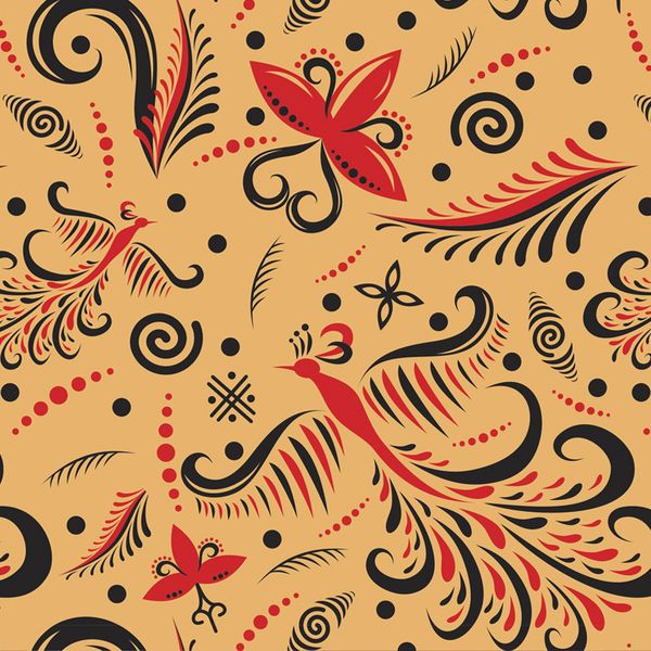 Ткань для пэчворка Peppy Мезенские узоры, отрез 50х50 см, 135 г/м², МУ-15 бежевый, Peppy