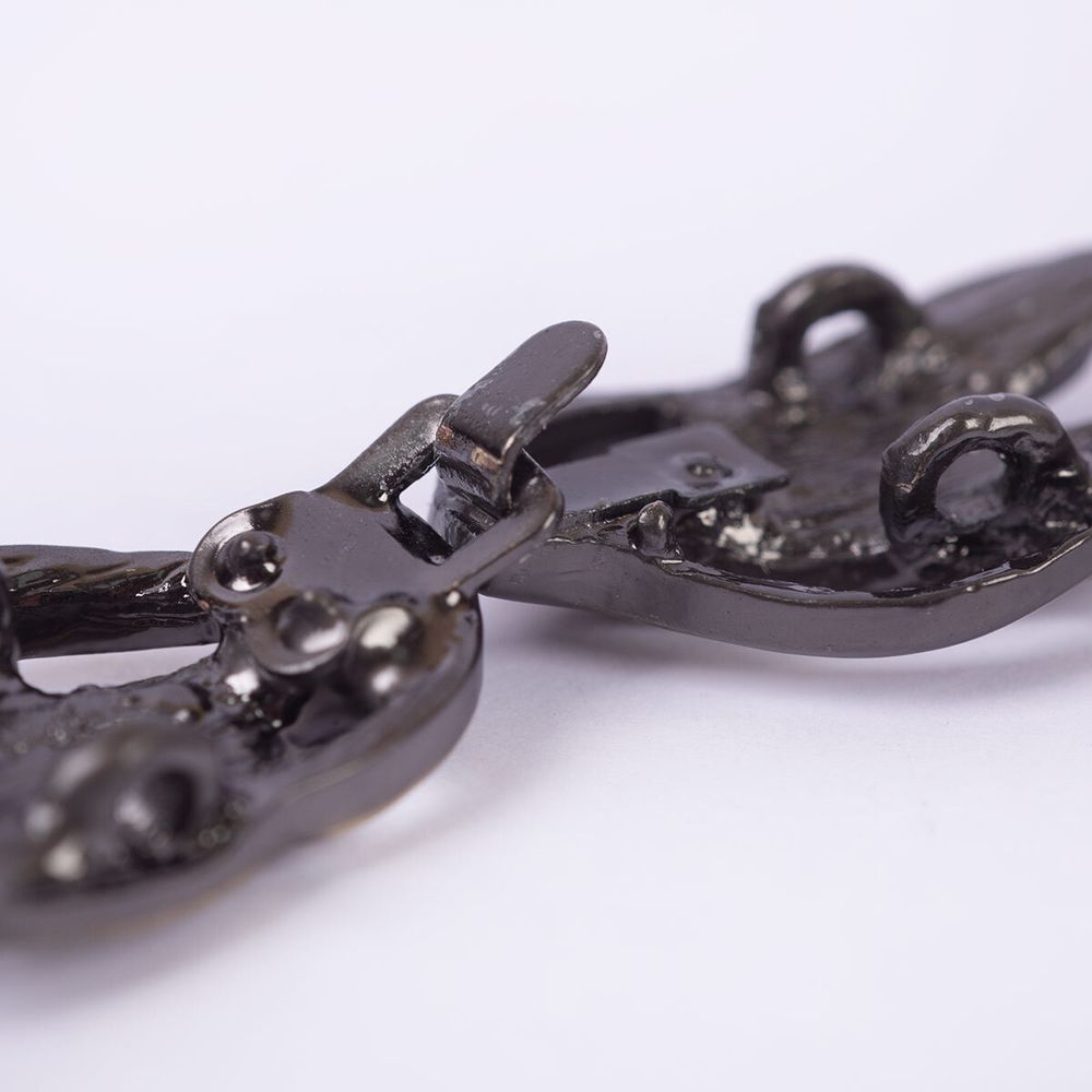 Застежка декоративная металл 46х12 мм, 2 шт, 12 шлифованная бронза (прозрачный), Micron GH 1009