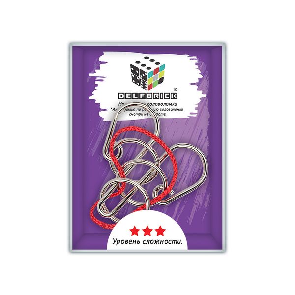 Головоломка металлическая, 1 шт, Бык 4 элемента, Delfbrick DLM-43