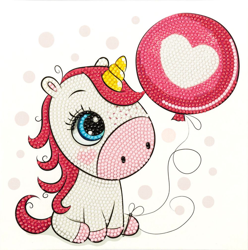 Алмазная (кристальная) мозаика Фрея, постер Единорожка, 20х20 см