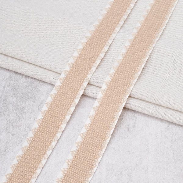 Тесьма (лента) окантовочная 28 мм / 91.44 метра, 5.075 г/пог.м, декоративная, 03 бежевый, 3Al360