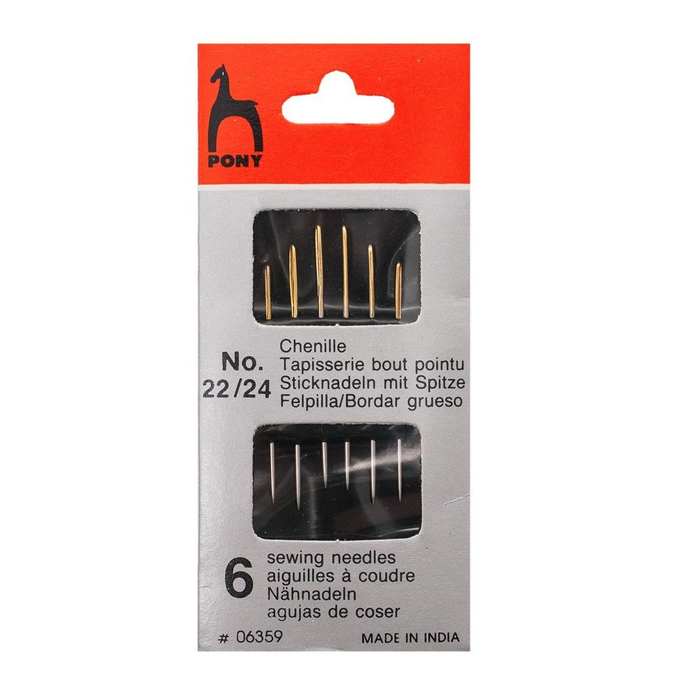 Иглы ручные для штопки №22/24, 6 шт, Pony