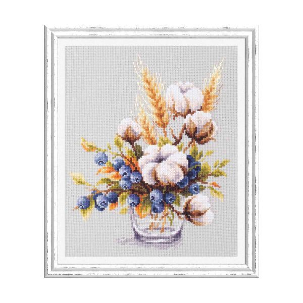 Набор для вышивания нитками Чудесная игла, Хлопок и черника 18х23см