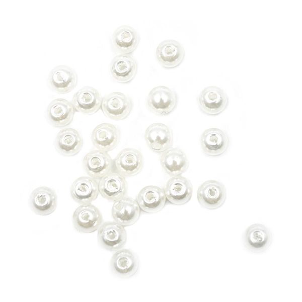 Бусины пластик (жемчуг) ⌀6 мм, 25 г, Astra&Craft, 001 NL белый
