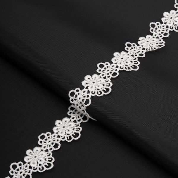 Кружево гипюр (плетёное) 30 мм / 13.7 метров, белый, 3AR1419