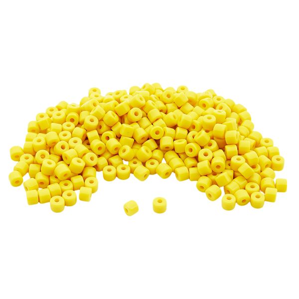 Бусины пластик 5х6 мм, цилиндр, 50гр Astra&Craft, 019 желтый, 2141