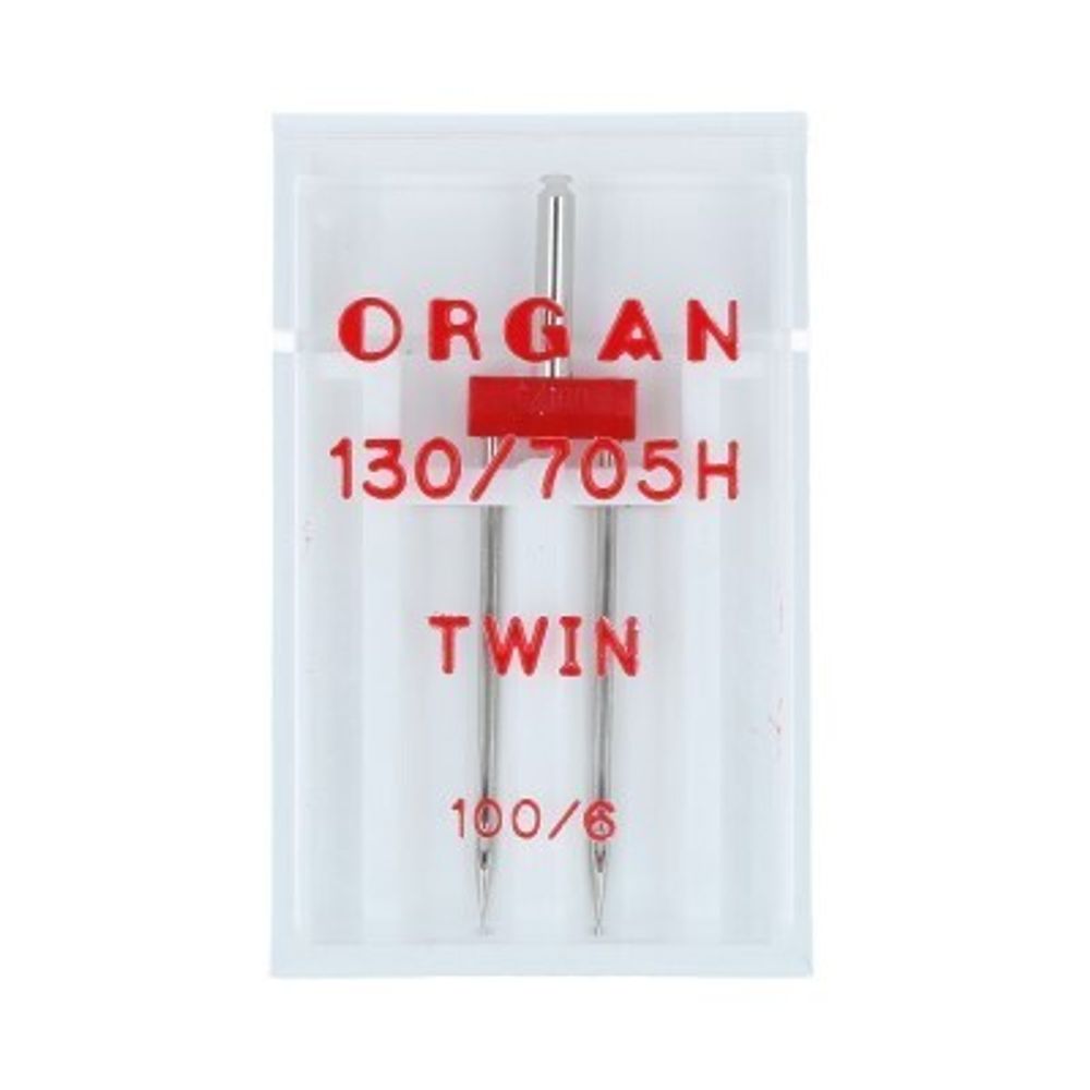 Иглы для швейных машин бытовые универсальные 130/705 H, №100/6, двойные, 1 игла, 5102055, ORGAN