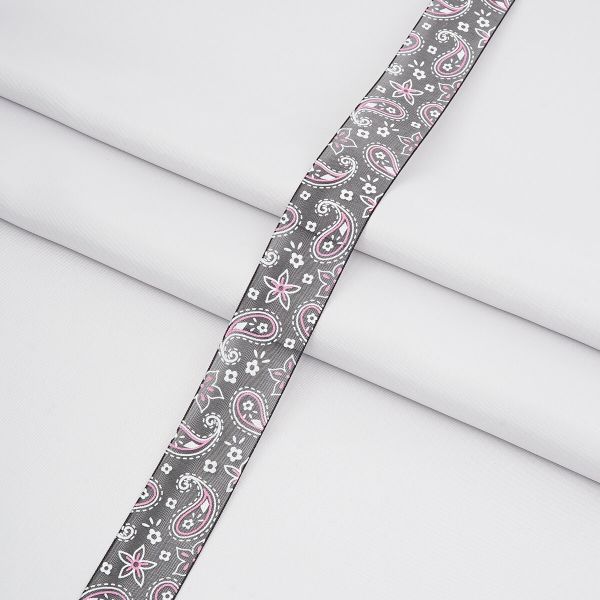 Лента капроновая (органза) Турецкий огурец 25.0 мм / 44.7 метра, 2511 черный