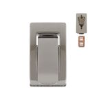 Застежка декоративная металл 24х47 мм, никель, 2 шт