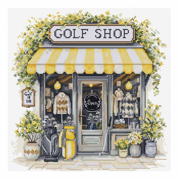 Набор для вышивания нитками Luca-S B1438, Магазин для гольфа 24х25см