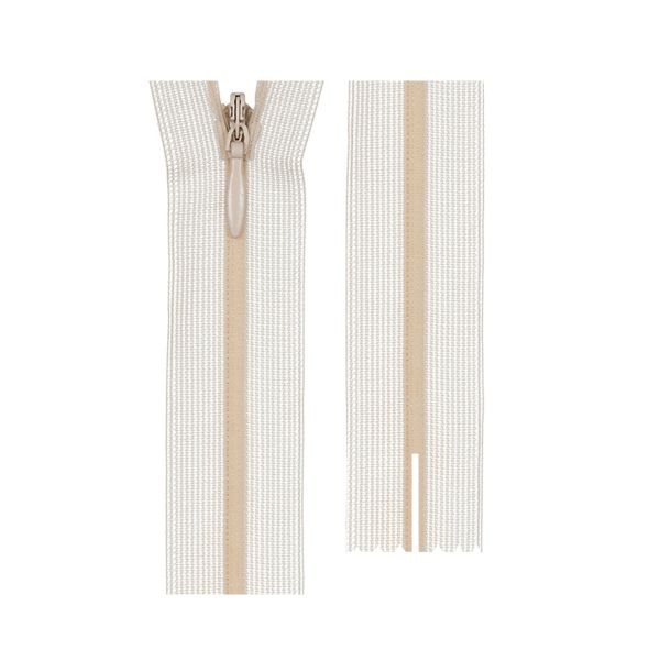 Молния спираль потайная плательная Т3 (3 мм) 1 зам., н/раз., 30 см, сетч.тесьма, 103 кремовый, G010S Gamma, 10 шт