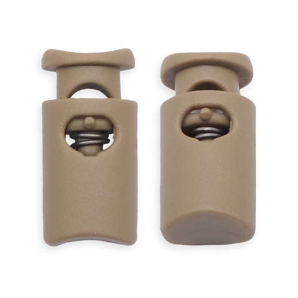 Фиксатор (зажим) для шнура пластик 1 отв., ⌀4.5 мм, 19х9 мм, цилиндр, ПП, бежевый, 100 шт