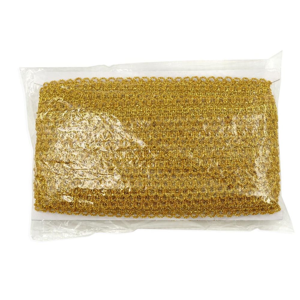 Тесьма металлизированная 20 мм, 18,29м (светлое золото)