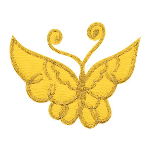 Термоаппликация Бабочка, 70х100мм 10 шт (желтый), 3728_А