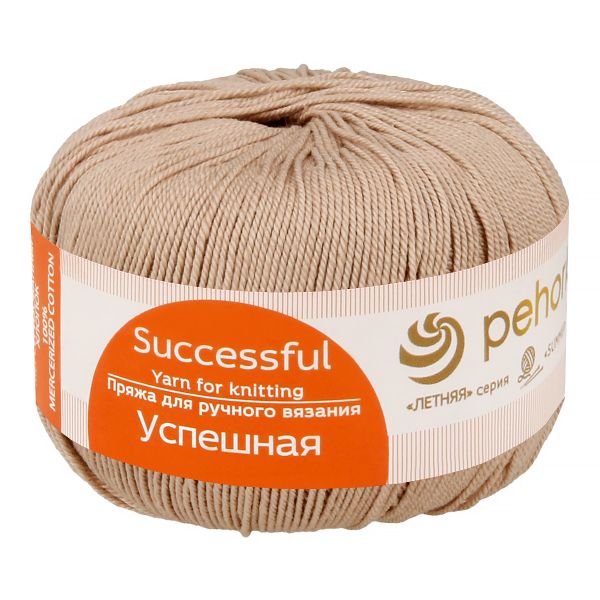 Пряжа Пехорка Успешная / уп.10 мот. по 50 г, 220 м, цв.331 солома (бежевый)