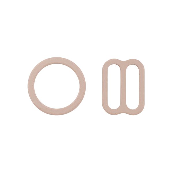 Набор фурнитуры для бюстгальтера металл (кольца ⌀10 мм + регуляторы 10 мм по 4 шт), 775 обж.миндаль, 28730