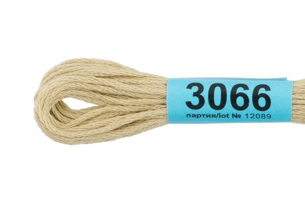 Мулине Gamma 100% хлопок, цв.3066 св.оливковый, 24 мотка по 8 метров