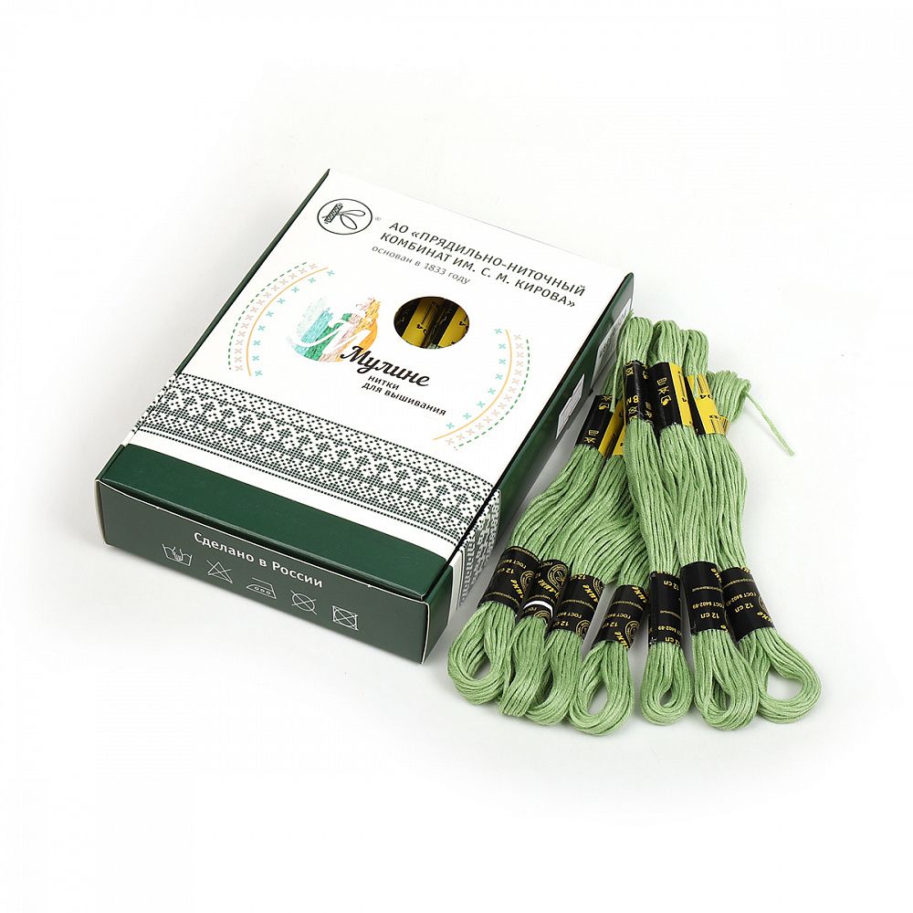 Мулине ПНК им.Кирова цв.8604 св.зеленый 24х8м С-Пб