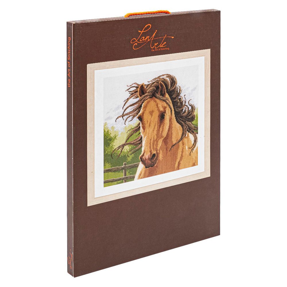 Набор для вышивания нитками Lanarte, Развевающаяся грива 35х35