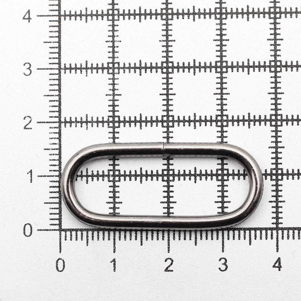 Кольцо овальное металл in 32х11 мм (37х16 мм внешн.), бл.никель, 100 шт