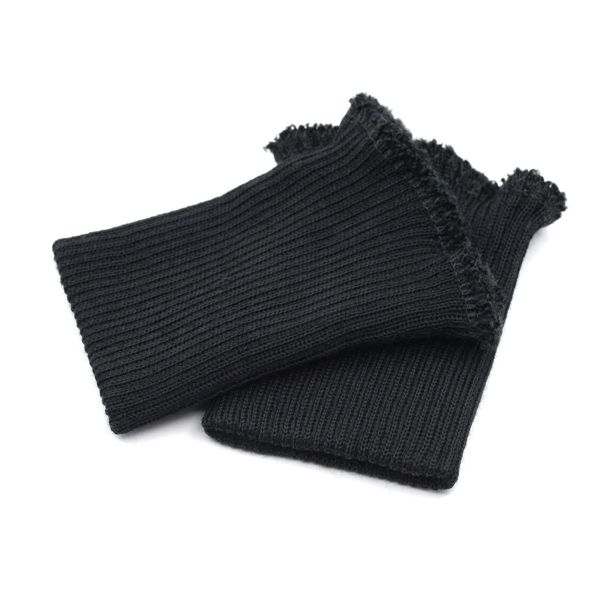 Манжеты трикотажные 6.5х9.5 см, тонкие, 14 кл, 2х2, 004 черный