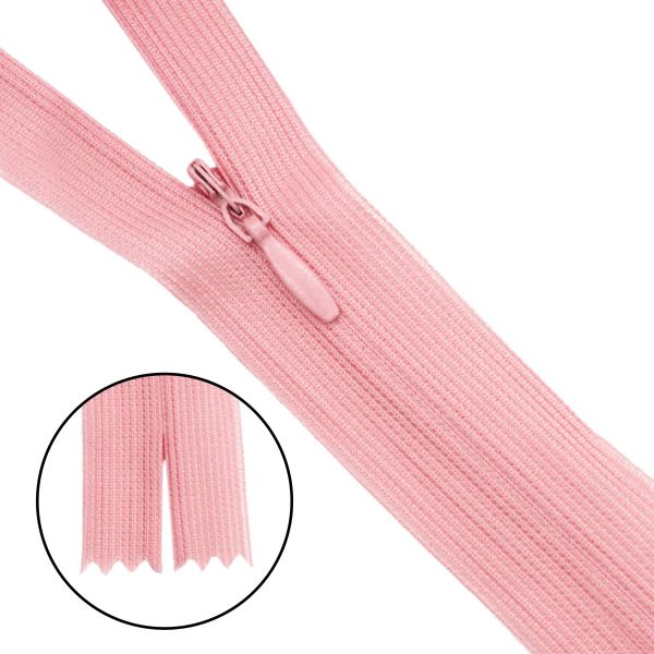 Молния потайная (скрытая) Т3 (3 мм) 1 зам., н/раз., 20 см, нейлон, F152, 149 бл.розовый, 10 шт