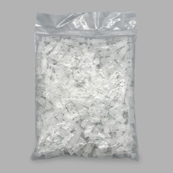 Фиксатор (зажим) для шнура пластик 2 отв., ⌀4.4 мм, 24х8 мм, цилиндр, прозрачный, 200 шт