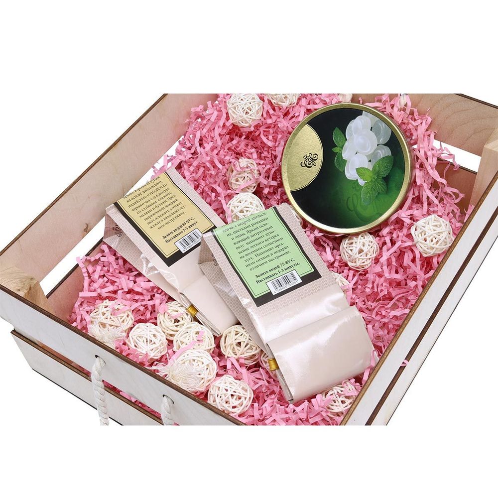 Набор для оформления подарка "Маффины", ящик 25х20 см, белый