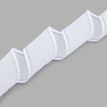 Лента атласная гофре 80.0 мм, 1 м, (белый), С72, 10 шт, Красная лента