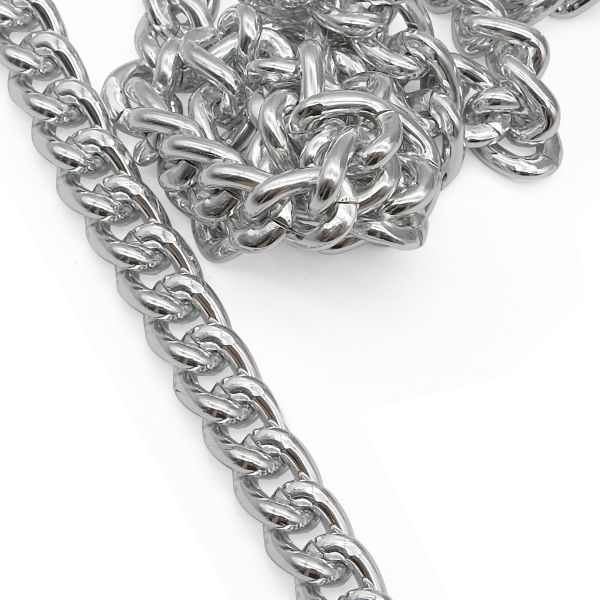 Цепь алюминиевая 13х9,8 мм, 10 м, серебро