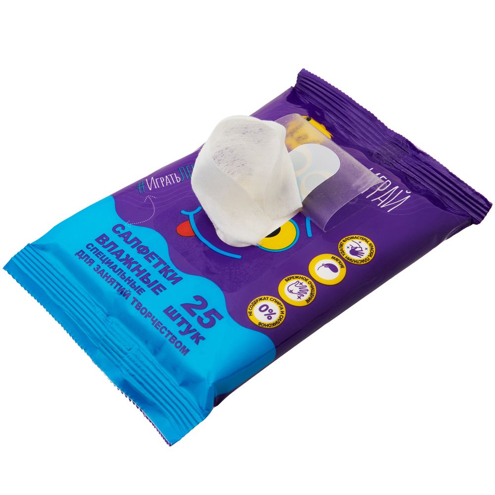 Салфетки влажные специальные для занятий творчеством, 25 шт, Лео LPW-25