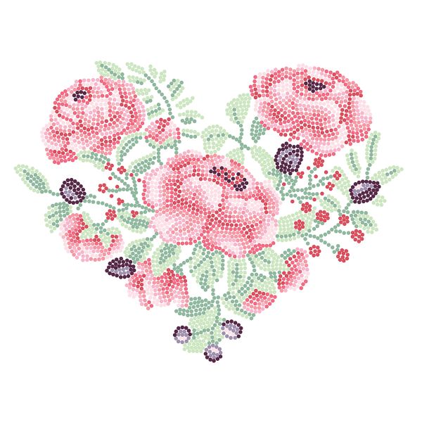 Алмазная (кристальная) мозаика Фрея, постер Цветущее сердце, 30х30 см