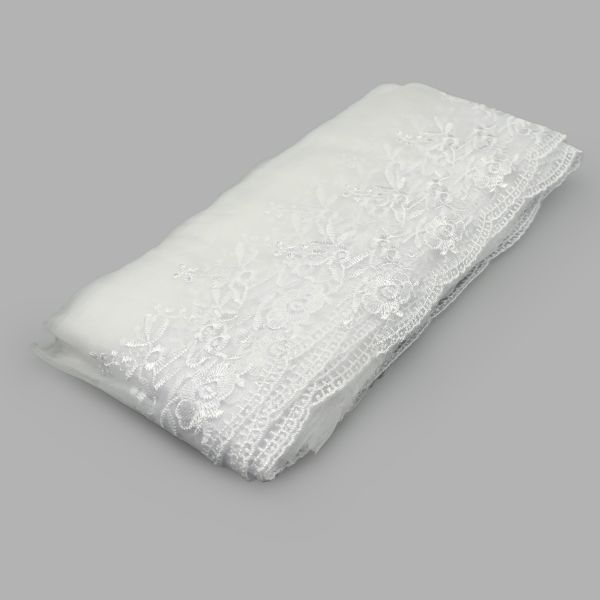 Кружево капроновое широкое 110 мм / 13.71 м, 0574-5001, цв.белый