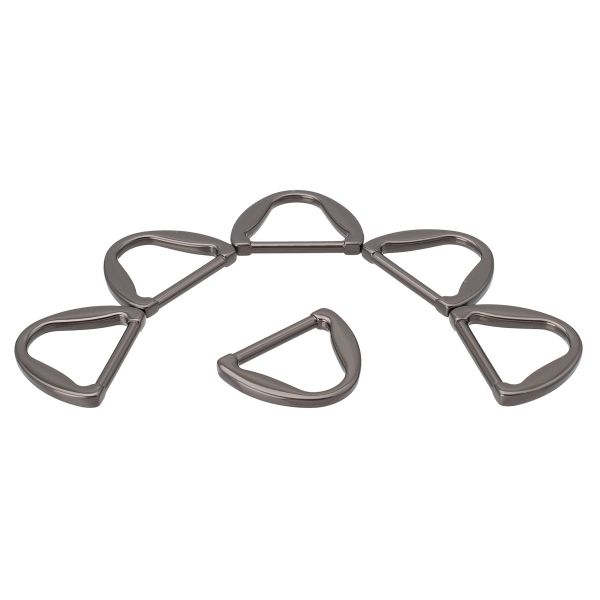 Полукольцо литое металл 25мм (33х26мм), черный никель (олово), MB2327, 6 шт